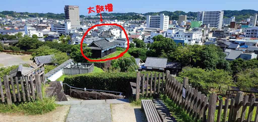 掛川城の太鼓櫓を上から見た写真